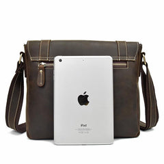 Vintage Leather Messenger Bag Shoulder Bag CrossBody Bag For Men - imessengerbags