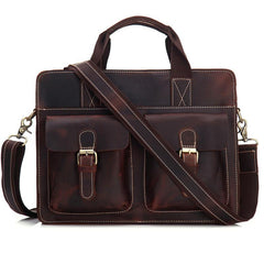 Vintage Mens Leather Briefcase Business Handbag Shoulder Bags For Men - imessengerbags
