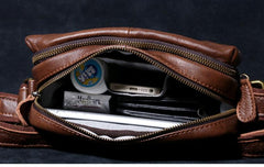 Genuine Leather Mens Cool Messenger Bag Square Bag Chest Bag Bike Bag Cycling Bag for men - imessengerbags
