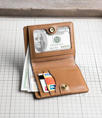 Handmade Leather Mens Cool Slim Leather Wallet Men Small Wallets Bifold for Men - imessengerbags