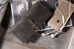 Handmade Leather Mens Clutch Wallet Cool Leather Wallet Long Phone Wallets for Men - imessengerbags