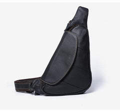 Genuine Leather Mens Cool Chest Bag Sling Bag Crossbody Bag Travel Bag Hiking Bag for men - imessengerbags