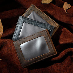 Handmade Leather Mens Cool Slim Leather Wallet Card Wallet Holders Men Small Wallets Bifold for Men - imessengerbags