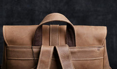 Genuine Leather Mens Cool Backpack Sling Bag Large Black Travel Bag Hiking Bag for men