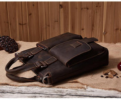 Handmade Leather Mens Cool Messenger Bag Work Bag Satchel Bag Briefcase Bag for men - imessengerbags