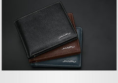 Genuine Leather Mens Cool Slim Leather Wallet Men Small Wallets Bifold for Men - imessengerbags