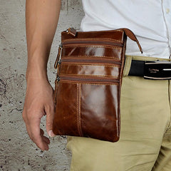 Leather Belt Pouch Mens Small Cases Waist Bag Hip Pack Belt Bag Fanny Pack Bumbag for Men - imessengerbags