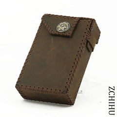 Cool Handmade Leather Mens Vintage Coffee Cigarette Holder Case for Men - imessengerbags