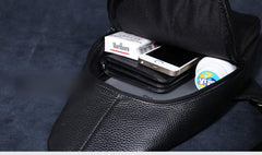Genuine Leather Mens Cool Chest Bag Sling Bag Crossbody Bag Travel Bag Hiking Bag for men - imessengerbags