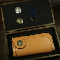 Handmade Leather Biker Wallet Mens Cool Chain Wallet Trucker Wallet with Chain - imessengerbags