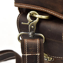 Handmade Leather Mens Cool Small Messenger Bag SLR Camera Case Bag Cycling Bag for men