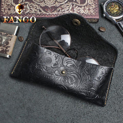 Handmade Leather Floral Sunglass Case Mens Women Cool Glasses Box Glasses Case Glasses Holder for Men