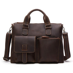 Handmade Leather Mens Cool Messenger Bag Work Bag Satchel Bag Briefcase Bag for men - imessengerbags