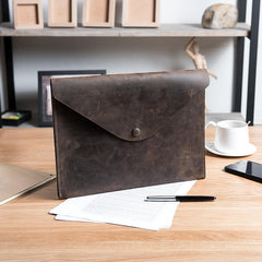 Handmade Leather Mens Clutch Cool Slim Wallet Envelope Clutch Wristlet Wallet for Men - imessengerbags