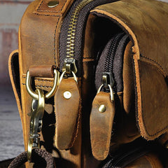 Leather Belt Pouch Mens Small Cases Waist Bag Hip Pack Belt Bag Fanny Pack Bumbag for Men - imessengerbags