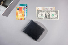 Handmade Leather Mens Cool Slim Leather Wallet Men Small Wallets Bifold for Men - imessengerbags