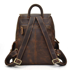 Leather Mens Cool Backpack Large Coffee Travel Bag Hiking Bag For Men