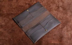 Handmade Leather Mens Cool Long Leather Wallet Clutch Wristlet Wallet for Men - imessengerbags