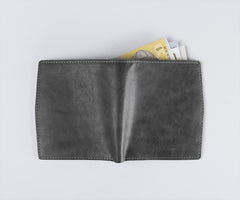 Handmade Leather Mens Cool Slim Leather Wallet Men Small Wallets Bifold for Men - imessengerbags