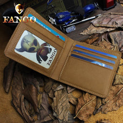 Handmade Leather Mens Cool Slim Leather Wallet Men billfold Wallets Bifold for Men - imessengerbags
