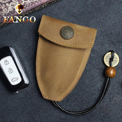 Handmade Leather Floral Mens Cool Car Key Wallet Coin Wallet Pouch Car KeyChain for Men - imessengerbags