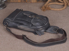 Leather Mens Sling Bag Sling Shoulder Bag Sling Backpack for men - imessengerbags