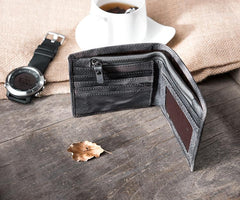 Handmade Leather Mens Cool Slim Leather Wallet Men Small Wallets Bifold for Men - imessengerbags