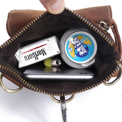 Leather Belt Pouch Mens Small Cases Waist Bag Hip Pack Belt Bag Fanny Pack Bumbag for Men - imessengerbags