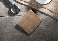 Handmade Leather Mens Cool Slim Leather Wallet Men Small Wallets Bifold for Men - imessengerbags