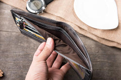 Handmade Leather Mens Cool Slim Leather Wallet Men Small Wallets Bifold for Men - imessengerbags