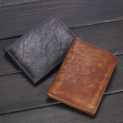 Handmade Mens Cool billfold Leather Wallet Men Small Slim Wallets Bifold for Men - imessengerbags