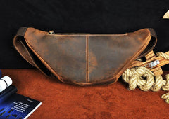 Vintage Leather Fanny Pack Mens Waist Bag Hip Pack Belt Bag for Men