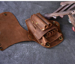 Vintage Leather Belt Pouch Men Hairstylist Tool barber pouch scissor case - imessengerbags