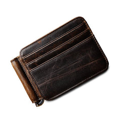 Genuine Leather Mens Cool Slim Leather Wallet Card Wallet Holders Men Front Pocket Wallet for Men - imessengerbags