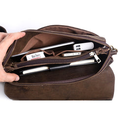 Handmade Leather Mens Cool Messenger Bag Chest Bag Bike Bag Cycling Bag for men