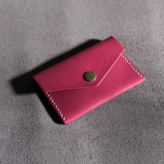 Handmade Leather Mens Cool Short Wallet Card Holder Small Card Slim Wallets for Men - imessengerbags