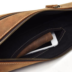 Cool Leather Sling Bag for Men Vintage Chest Bag Crossbody Sling Bags For Men - imessengerbags