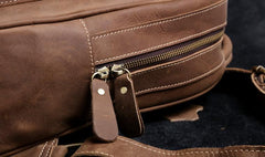 Genuine Leather Mens Cool Backpack Sling Bag Large Black Travel Bag Hiking Bag for men