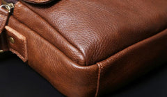 Genuine Leather Mens Cool Messenger Bag Square Bag Chest Bag Bike Bag Cycling Bag for men - imessengerbags
