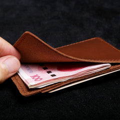 Genuine Leather Mens Cool Slim Front Pocket Wallet Leather Wallet Men Small Wallets  for Men - imessengerbags