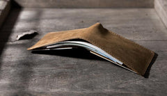 Handmade Leather Mens Cool Slim Leather Wallet Men Small Wallets Bifold for Men - imessengerbags