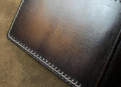 Handmade Leather Tooled Death Metal Deathcore License Wallet Mens Card billfold Wallet Cool Leather Wallet Slim Wallet for Men - imessengerbags