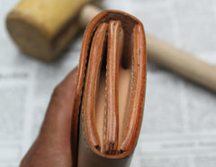 Handmade Leather Mens Clutch Long Wallet Cool Vintage Long Wallet for Men