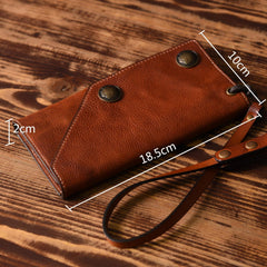 Handmade Mens Cool Leather Chain Wallet Biker Trucker Wallet with Chain for Men - imessengerbags