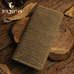 Handmade Leather Mens Cool Travel Long Wallet Card Holder Card Slim Clutch Wallets for Men - imessengerbags