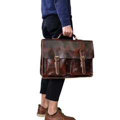 VINTAGE LEATHER MENS Large BRIEFCASEs BUSINESS BRIEFCASE Cool SHOULDER BAG HANDBAGS FOR MEN - imessengerbags