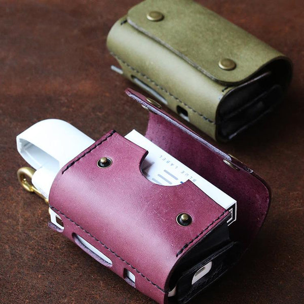 Cool Leather Mens IQOS Cigarette Case With Belt Loop IQOS Holder Belt Clip for Men - imessengerbags