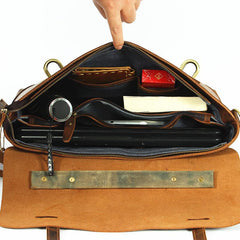 Vintage Mens Leather Briefcase Business Briefcase Work Bag Shoulder Bag For Men - imessengerbags