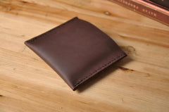 Handmade Mens Cool billfold Leather Wallet Men Small Card Slim Wallets Bifold for Men - imessengerbags