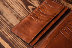 Handmade Mens Cool Leather Chain Wallet Biker Trucker Wallet with Chain for Men - imessengerbags